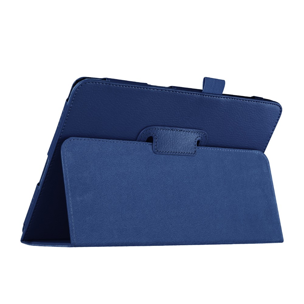 Litchi Skin Folio Leather Stand Case for Samsung Galaxy Tab A 9.7 T550 T555 - Dark Blue-6