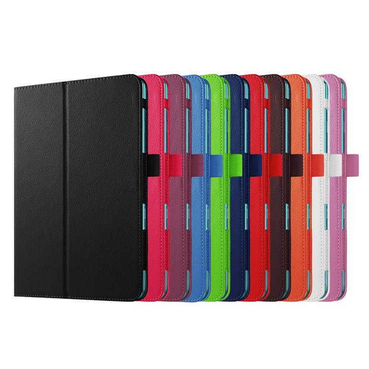 Litchi Skin Stand Leather Folio Cover for Samsung Galaxy Tab A 9.7 T550 T555 - Purple-6