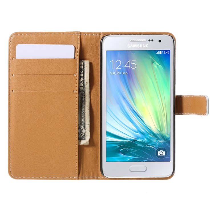 Patterned Flip Wallet Leather Cover for Samsung Galaxy A3 SM-A300F - Damask and Crown-6