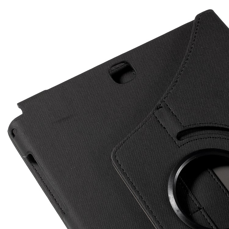 Cloth Grain Leather Rotary Stand Shell for Samsung Galaxy Tab A 9.7 T550 T555 - Black-10