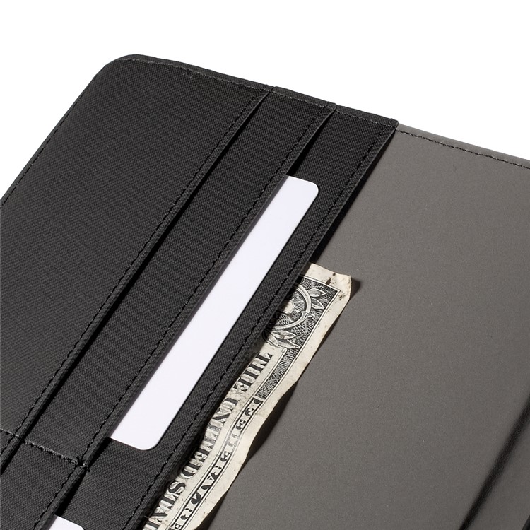 Cloth Grain Leather Rotary Stand Shell for Samsung Galaxy Tab A 9.7 T550 T555 - Black-11
