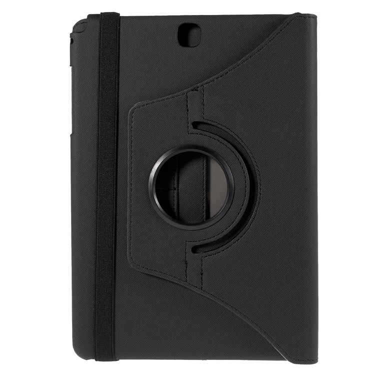Cloth Grain Leather Rotary Stand Shell for Samsung Galaxy Tab A 9.7 T550 T555 - Black-3