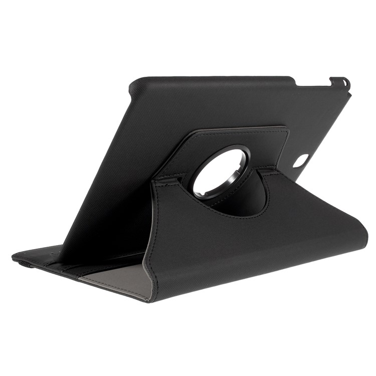 Cloth Grain Leather Rotary Stand Shell for Samsung Galaxy Tab A 9.7 T550 T555 - Black-5