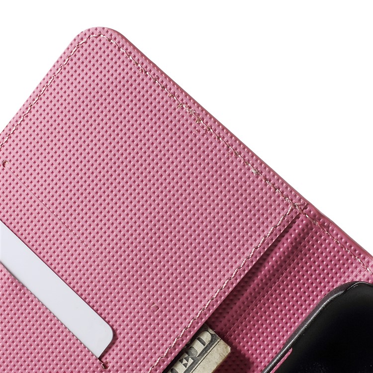 Pink Plum Blossom Card Holder Leatherette Cover for Samsung Galaxy J7 SM-J700F-6