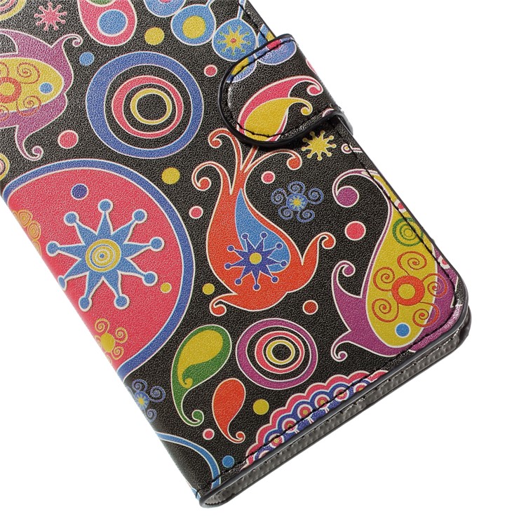 Paisley Flowers Leather Wallet Case for Samsung Galaxy J5 SM-J500F-7