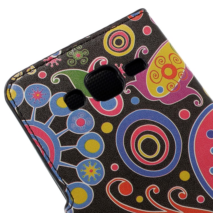 Paisley Flowers Leather Wallet Case for Samsung Galaxy J5 SM-J500F-8