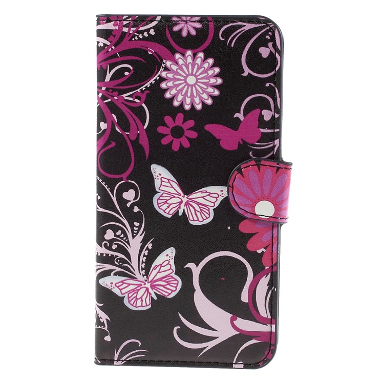 Butterfly Flowers Wallet Leather Stand Cover for Samsung Galaxy J5 SM-J500F-3