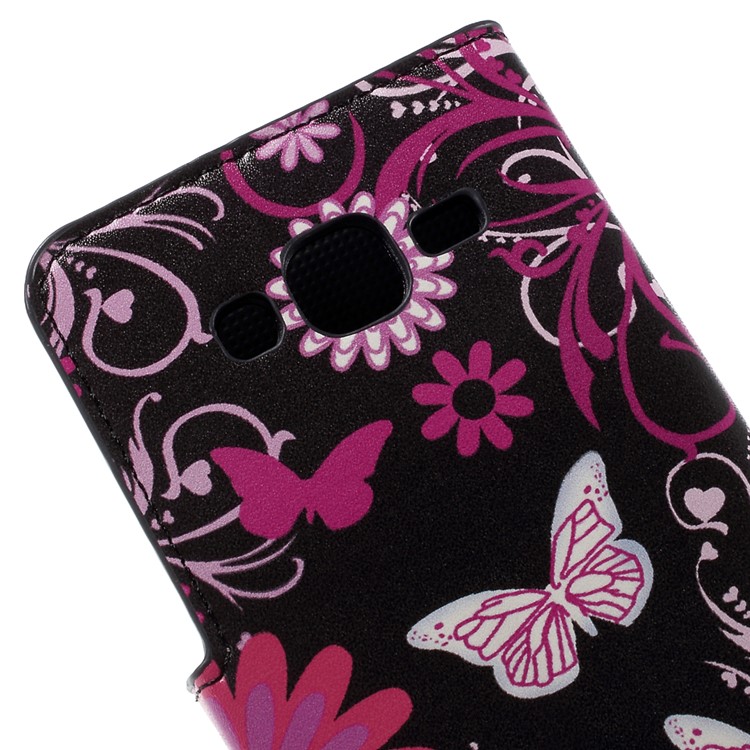 Butterfly Flowers Wallet Leather Stand Cover for Samsung Galaxy J5 SM-J500F-9