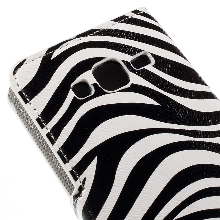 Zebra Stripes Wallet Leather Stand Case for Samsung Galaxy J5 SM-J500F-8