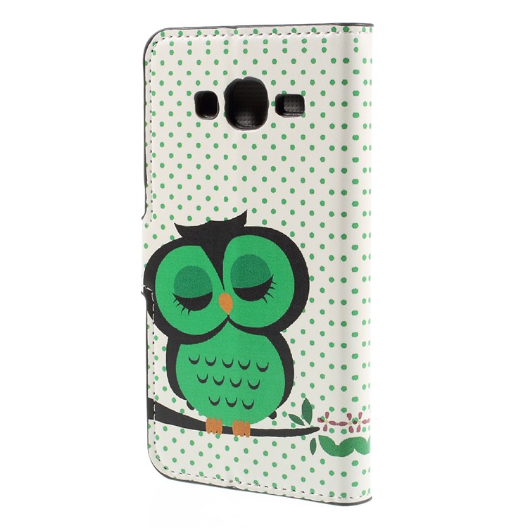 Sleeping Owl on the Branch PU Leather Stand Case for Samsung Galaxy J5 SM-J500F-2