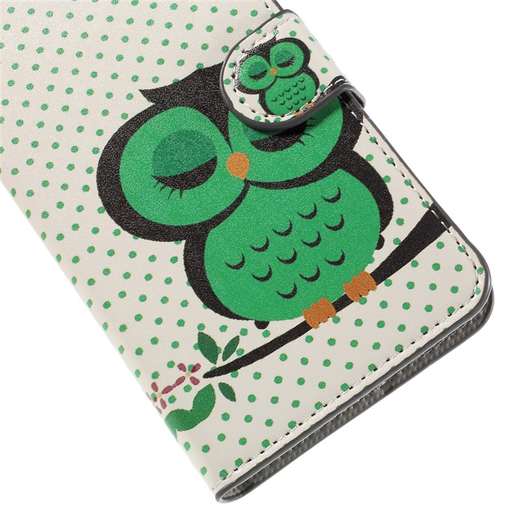 Sleeping Owl on the Branch PU Leather Stand Case for Samsung Galaxy J5 SM-J500F-7