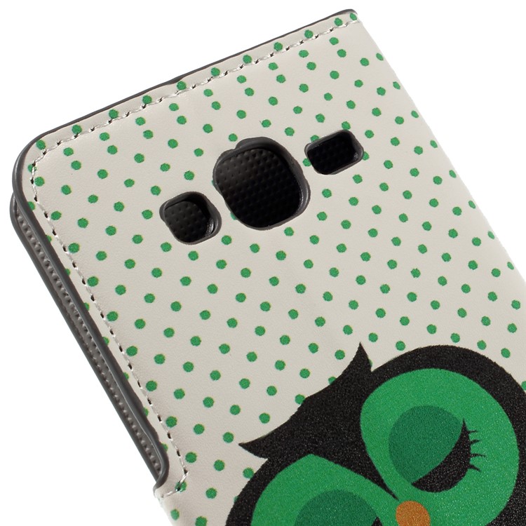 Sleeping Owl on the Branch PU Leather Stand Case for Samsung Galaxy J5 SM-J500F-8