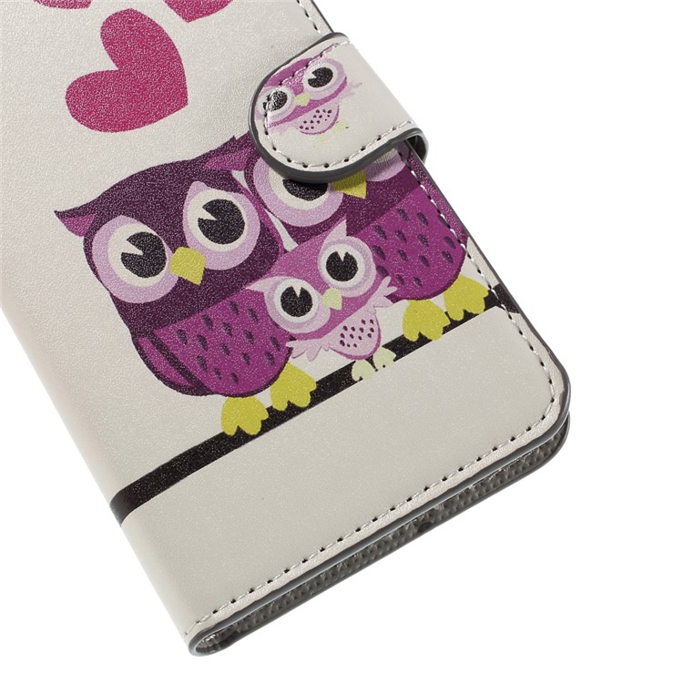 Three Owls and Hearts PU Leather Stand Cover for Samsung Galaxy J5 SM-J500F-7