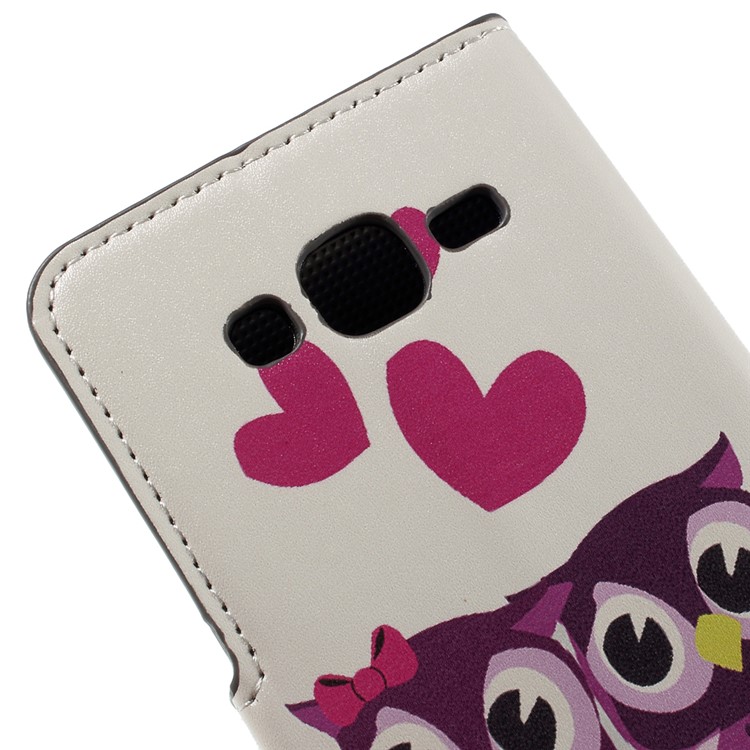Three Owls and Hearts PU Leather Stand Cover for Samsung Galaxy J5 SM-J500F-9