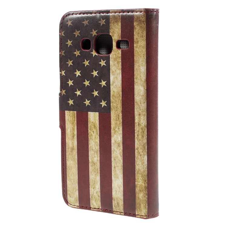 Vintage American Flag Leather Stand Cover for Samsung Galaxy J5 SM-J500F with Card Slots-2