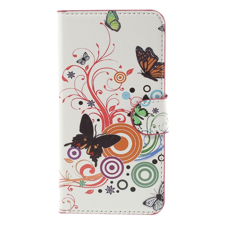 Butterfly Circles Leather Wallet Case Cover for Samsung Galaxy J5 SM-J500F-3