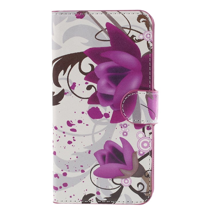Elegant Lotus Leather Wallet Cover Case for Samsung Galaxy J5 SM-J500F-3