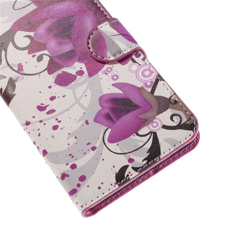 Elegant Lotus Leather Wallet Cover Case for Samsung Galaxy J5 SM-J500F-7