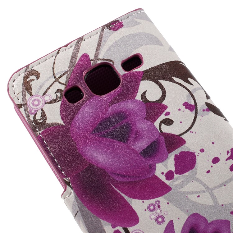 Elegant Lotus Leather Wallet Cover Case for Samsung Galaxy J5 SM-J500F-9