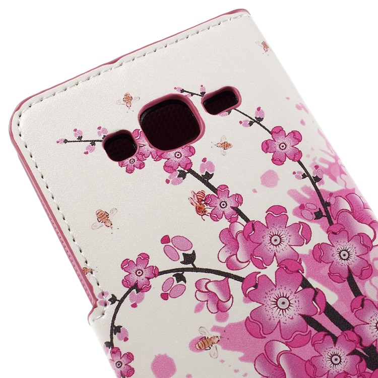 Plum Blossom Leather Wallet Cover for Samsung Galaxy J5 SM-J500F-9
