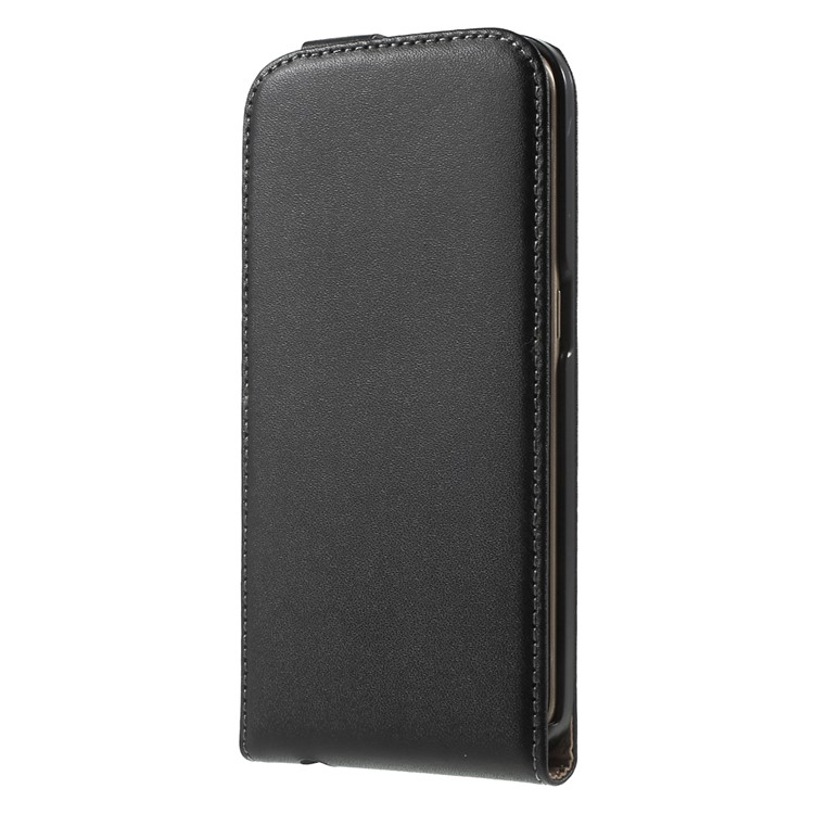 Vertical Genuine Split Leather Flip Case Cover for Samsung Galaxy S6 Edge G925 - Black-3