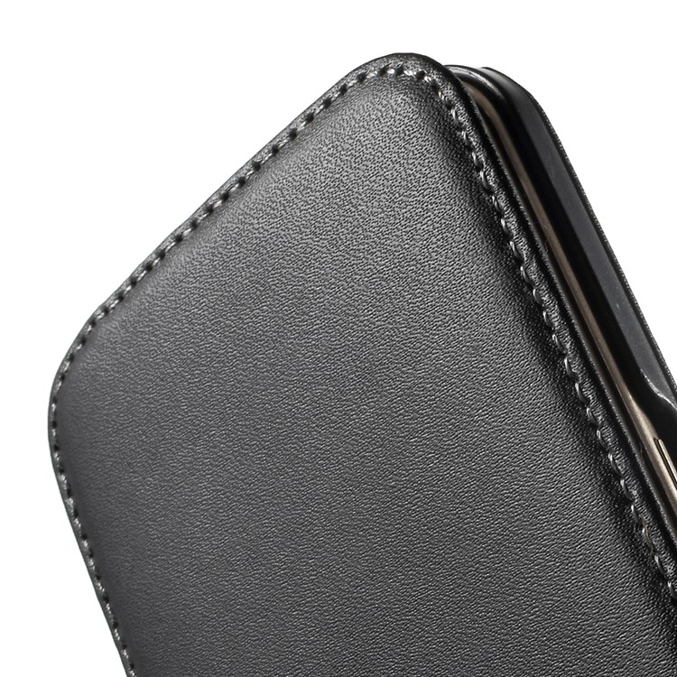 Vertical Genuine Split Leather Flip Case Cover for Samsung Galaxy S6 Edge G925 - Black-6