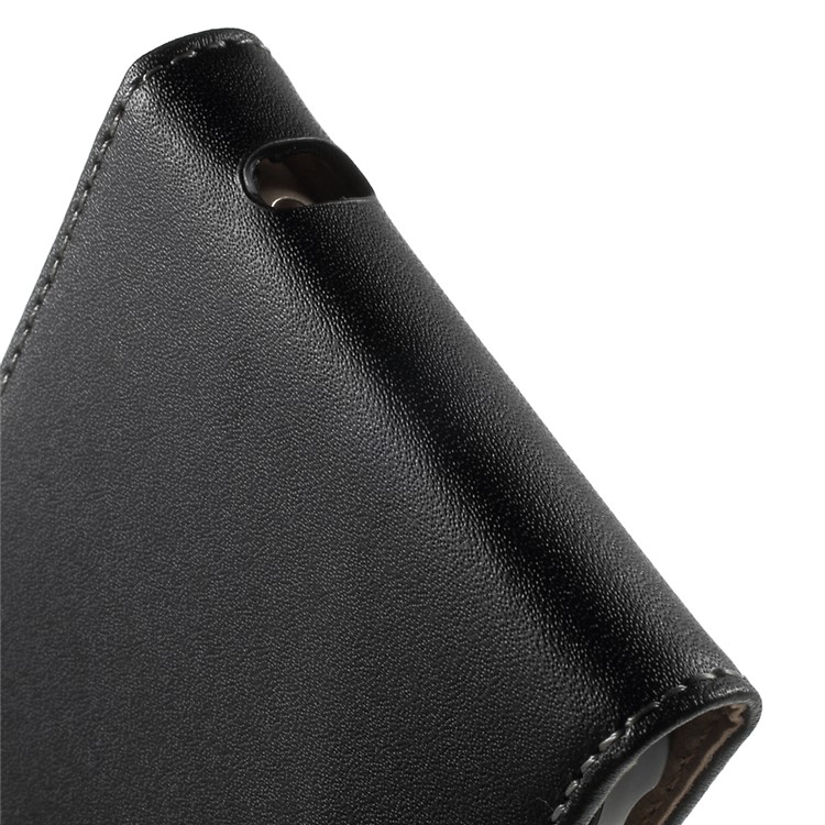Vertical Genuine Split Leather Flip Case Cover for Samsung Galaxy S6 Edge G925 - Black-7