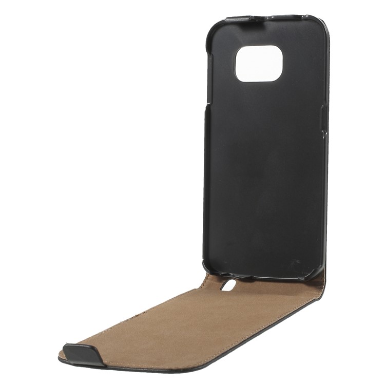 Vertical Genuine Split Leather Flip Case Cover for Samsung Galaxy S6 Edge G925 - Black-8