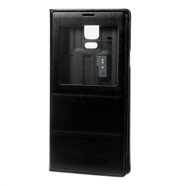 Window View Leather Smart Cover Housing for Samsung Galaxy Note 4 N910 - Black-2