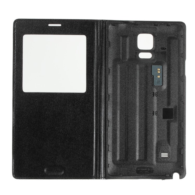 Window View Leather Smart Cover Housing for Samsung Galaxy Note 4 N910 - Black-4