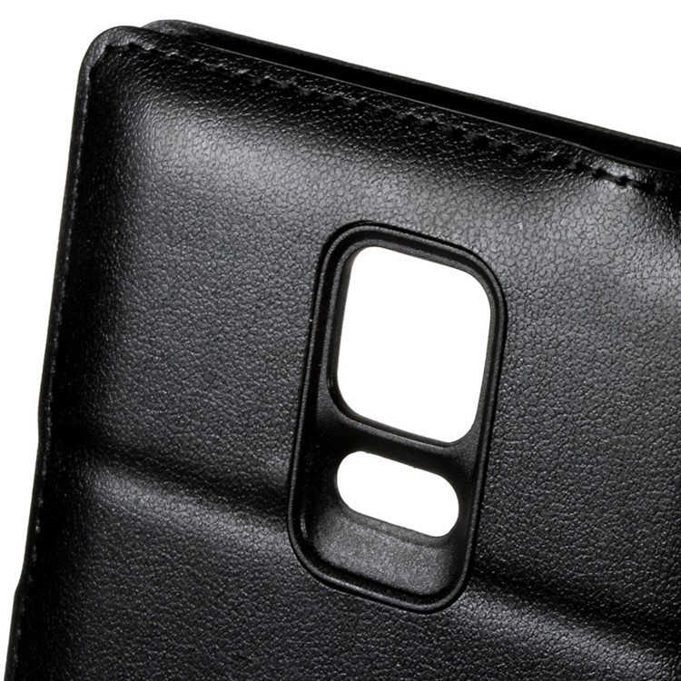 Window View Leather Smart Cover Housing for Samsung Galaxy Note 4 N910 - Black-5