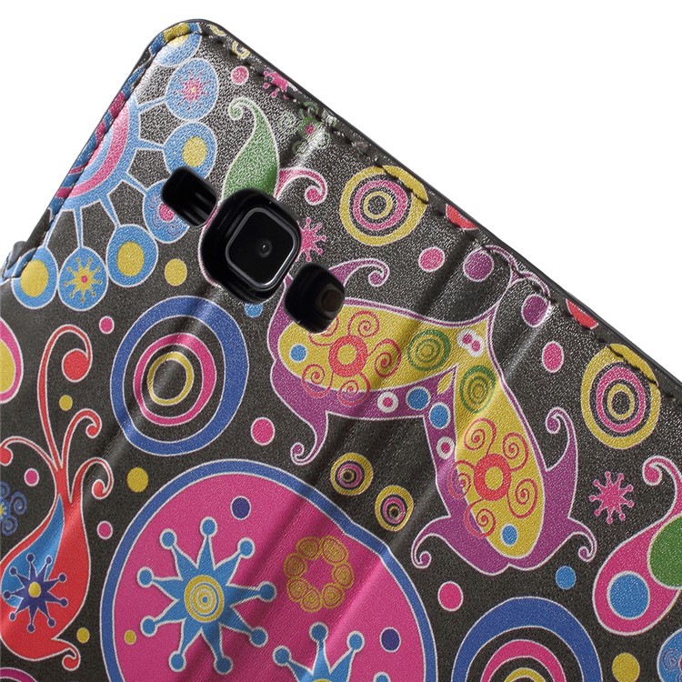 Paisley Flowers Magnetic Leather Stand Cover for Samsung Galaxy J1 / J1 4G-6