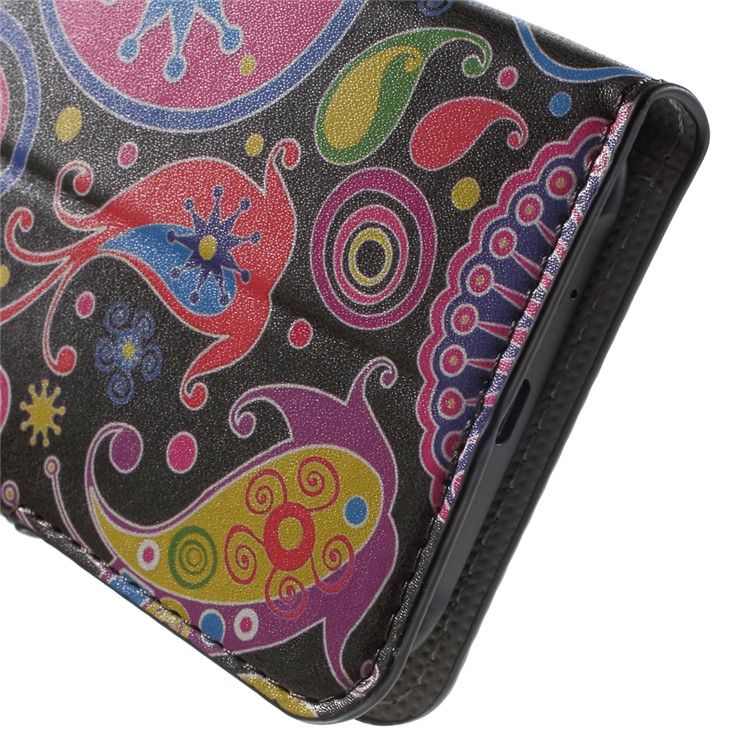 Paisley Flowers Magnetic Leather Stand Cover for Samsung Galaxy J1 / J1 4G-8