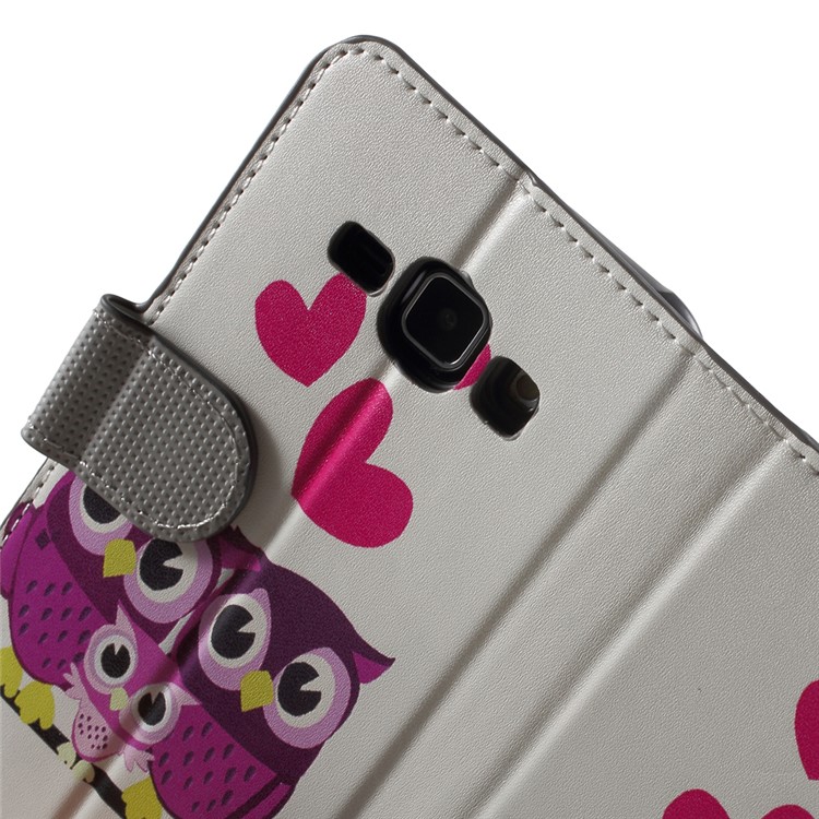 Three Owls and Hearts Leather Card Holder Case for Samsung Galaxy J1 / J1 4G-6