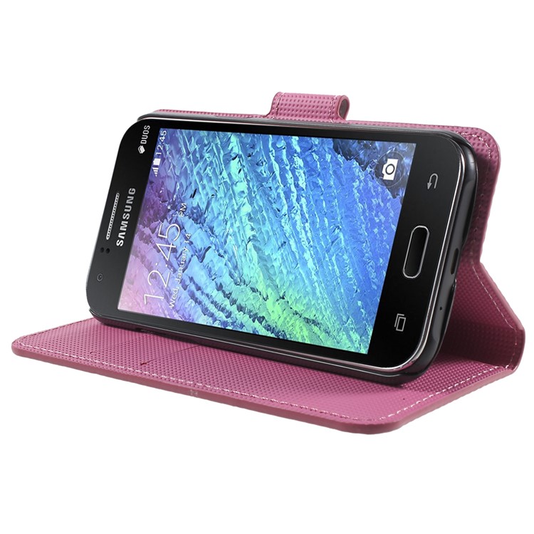 Elegant Lotus Stand Leather Magnetic Case for Samsung Galaxy J1 / J1 4G-3