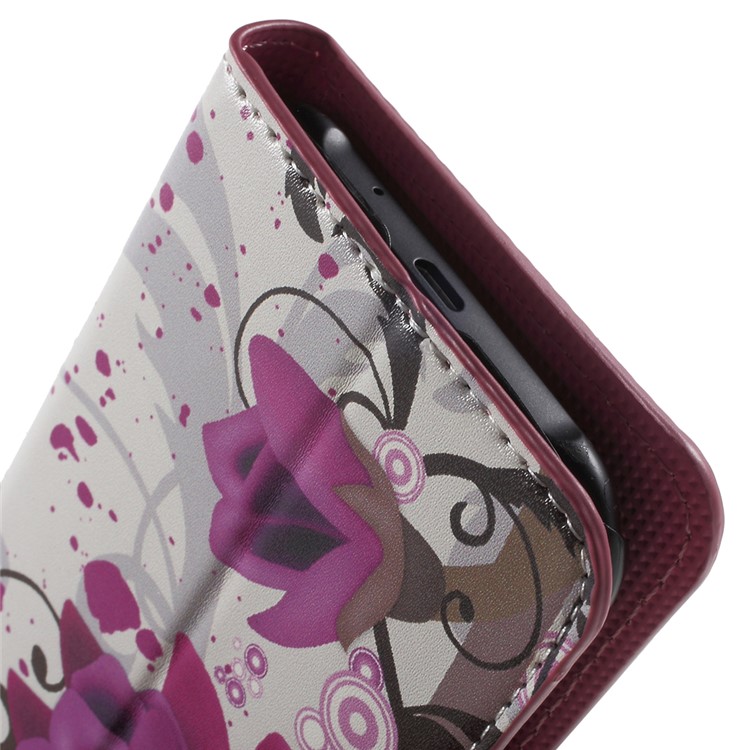 Elegant Lotus Stand Leather Magnetic Case for Samsung Galaxy J1 / J1 4G-9