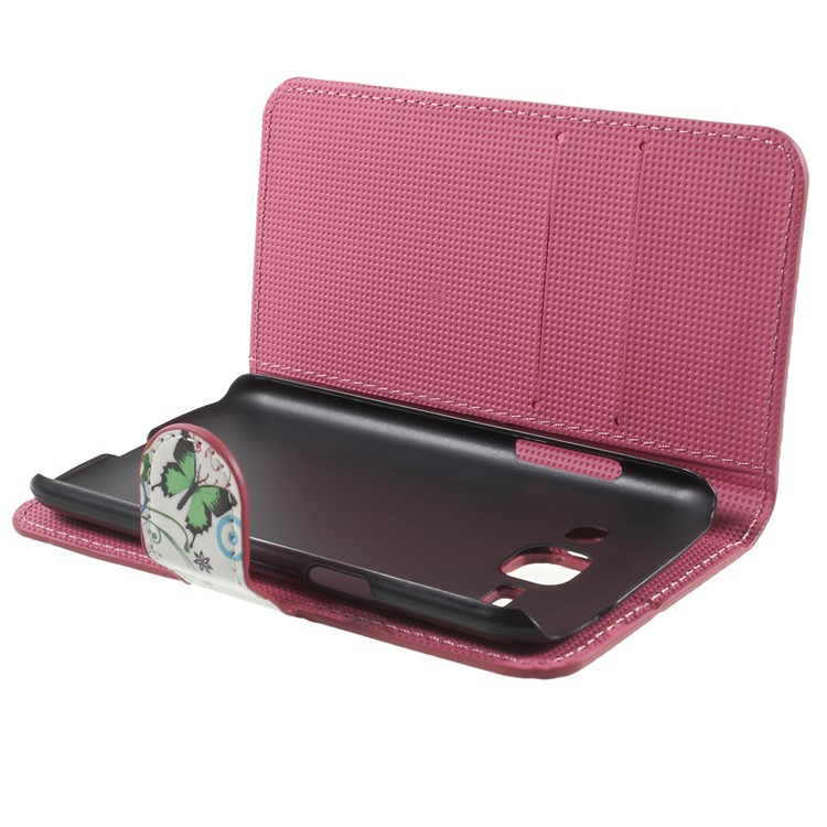 Butterfly Circles Stand Leather Magnetic Cover for Samsung Galaxy J1 / J1 4G-10
