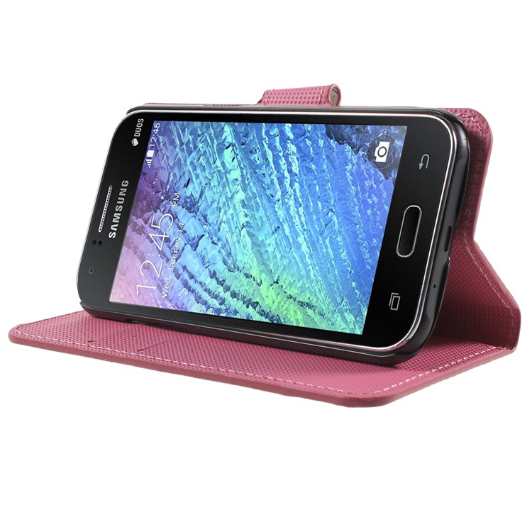 Butterfly Circles Stand Leather Magnetic Cover for Samsung Galaxy J1 / J1 4G-3