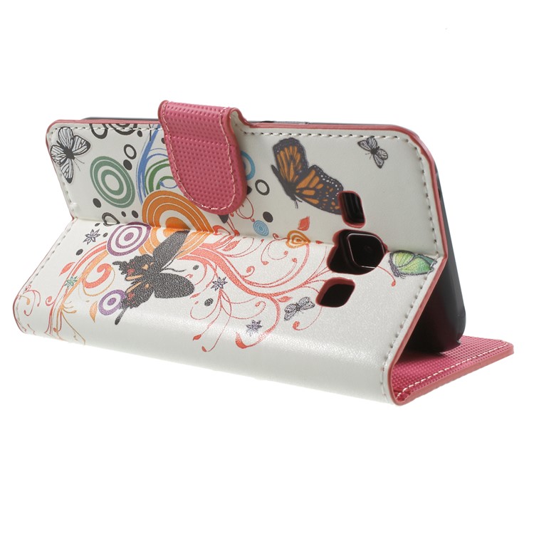 Butterfly Circles Stand Leather Magnetic Cover for Samsung Galaxy J1 / J1 4G-4