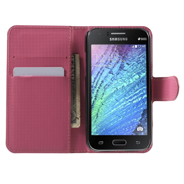 Butterfly Circles Stand Leather Magnetic Cover for Samsung Galaxy J1 / J1 4G-5