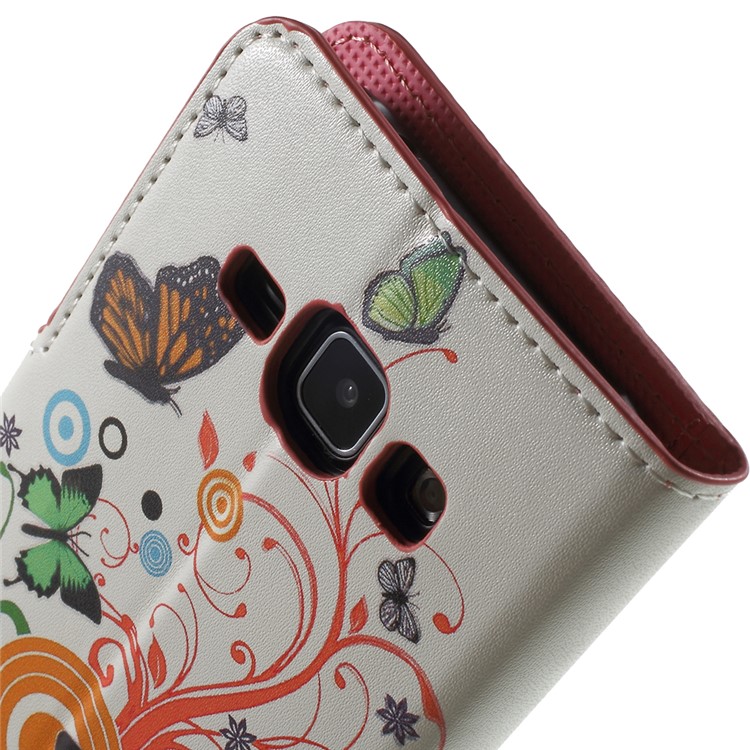 Butterfly Circles Stand Leather Magnetic Cover for Samsung Galaxy J1 / J1 4G-7