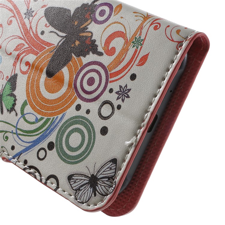 Butterfly Circles Stand Leather Magnetic Cover for Samsung Galaxy J1 / J1 4G-9