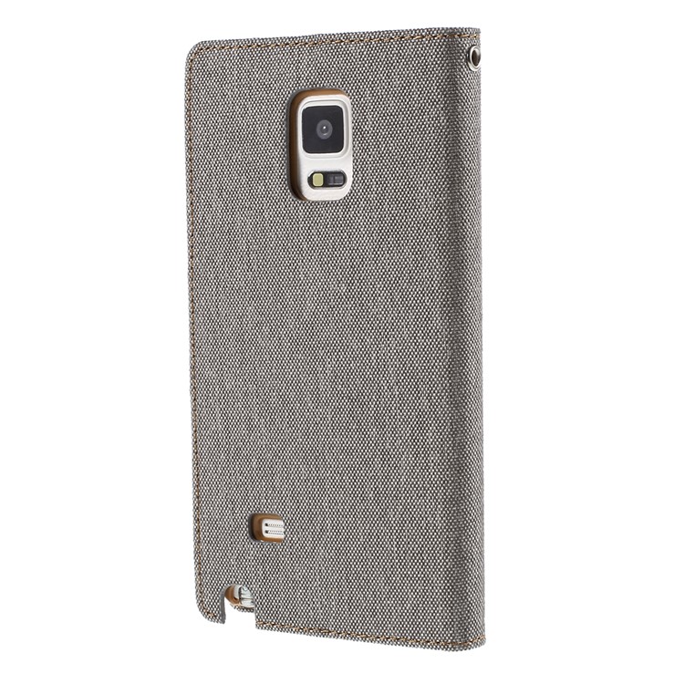 MERCURY GOOSPERY Canvas Leather Cover for Samsung Galaxy Note 4 N910 - Grey-2