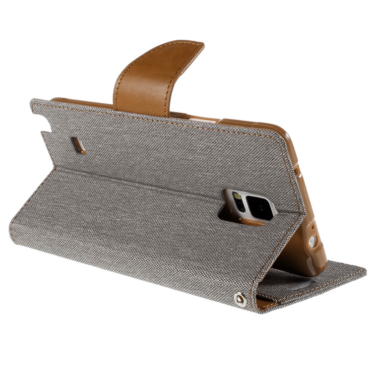 MERCURY GOOSPERY Canvas Leather Cover for Samsung Galaxy Note 4 N910 - Grey-5