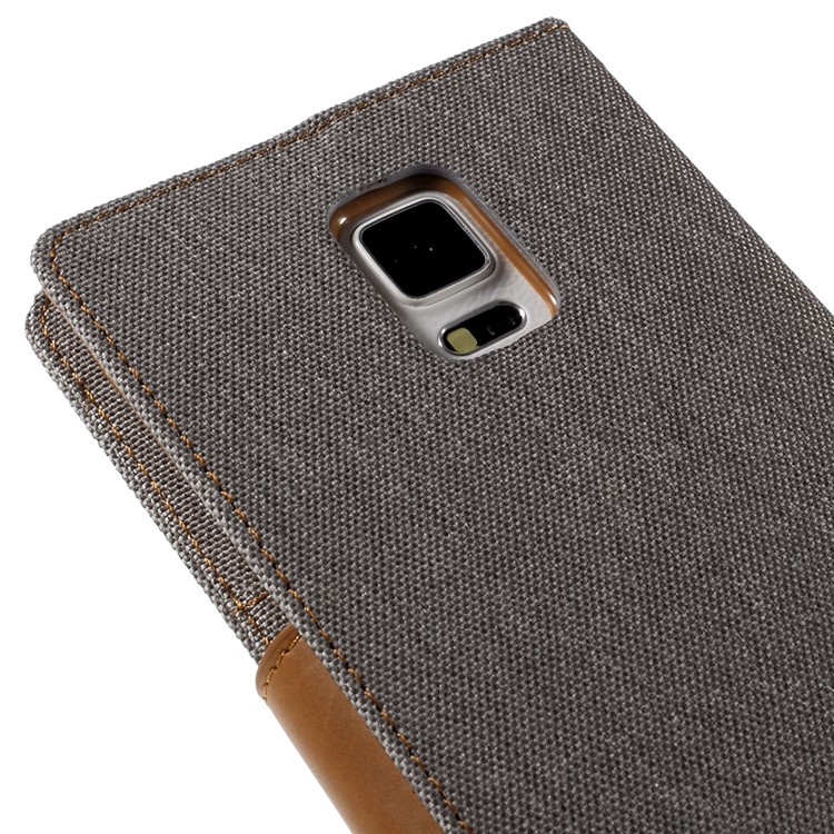 MERCURY GOOSPERY Canvas Leather Cover for Samsung Galaxy Note 4 N910 - Grey-9