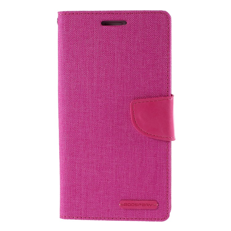 MERCURY GOOSPERY Canvas Flip Leather Case for Samsung Galaxy Note 4 N910 - Rose-3