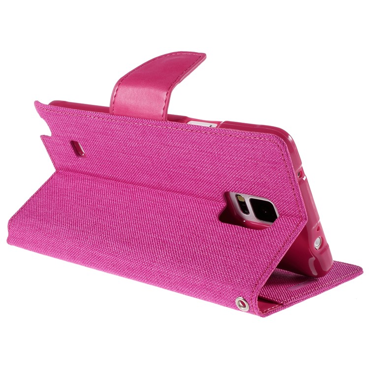 MERCURY GOOSPERY Canvas Flip Leather Case for Samsung Galaxy Note 4 N910 - Rose-5