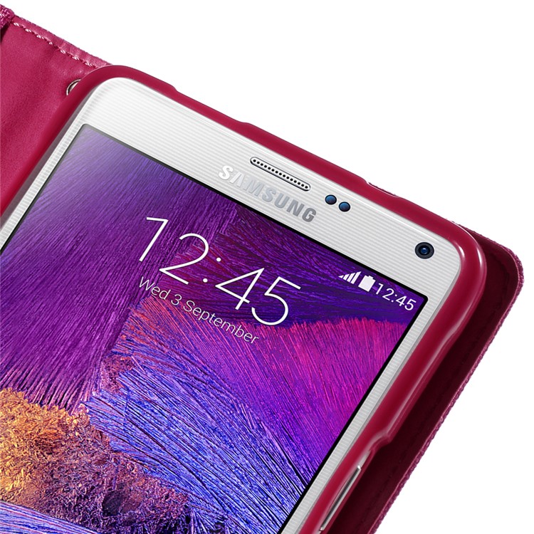 MERCURY GOOSPERY Canvas Flip Leather Case for Samsung Galaxy Note 4 N910 - Rose-7