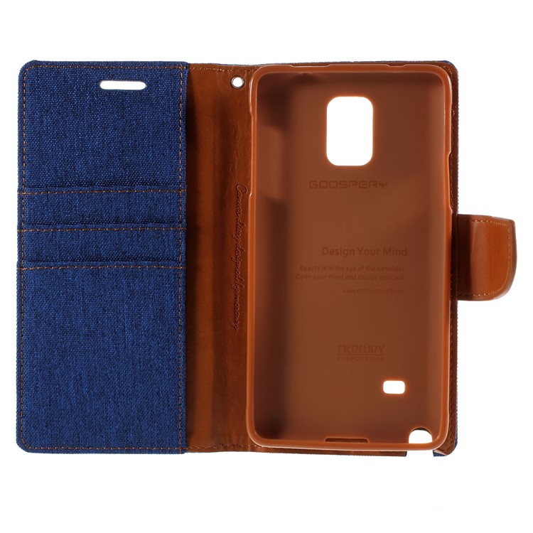 MERCURY GOOSPERY Canvas Leather Case for Samsung Galaxy Note 4 N910 - Baby Blue-10