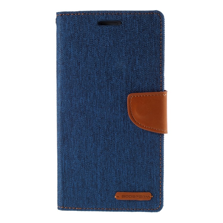 MERCURY GOOSPERY Canvas Leather Case for Samsung Galaxy Note 4 N910 - Baby Blue-3